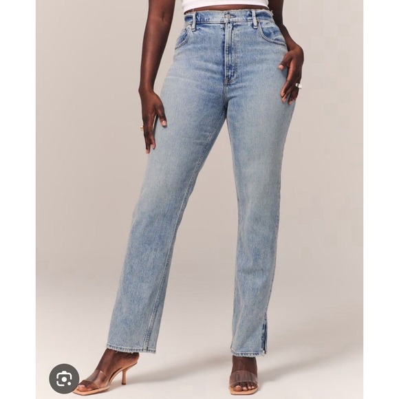Abercrombie & Fitch The 90s Straight Ultra High Rise Jeans Size 28 Blue - Picture 1 of 6